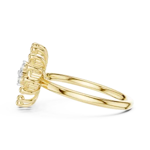 Radiant Aura Round Cut Architectural Statement Ring - Image 4