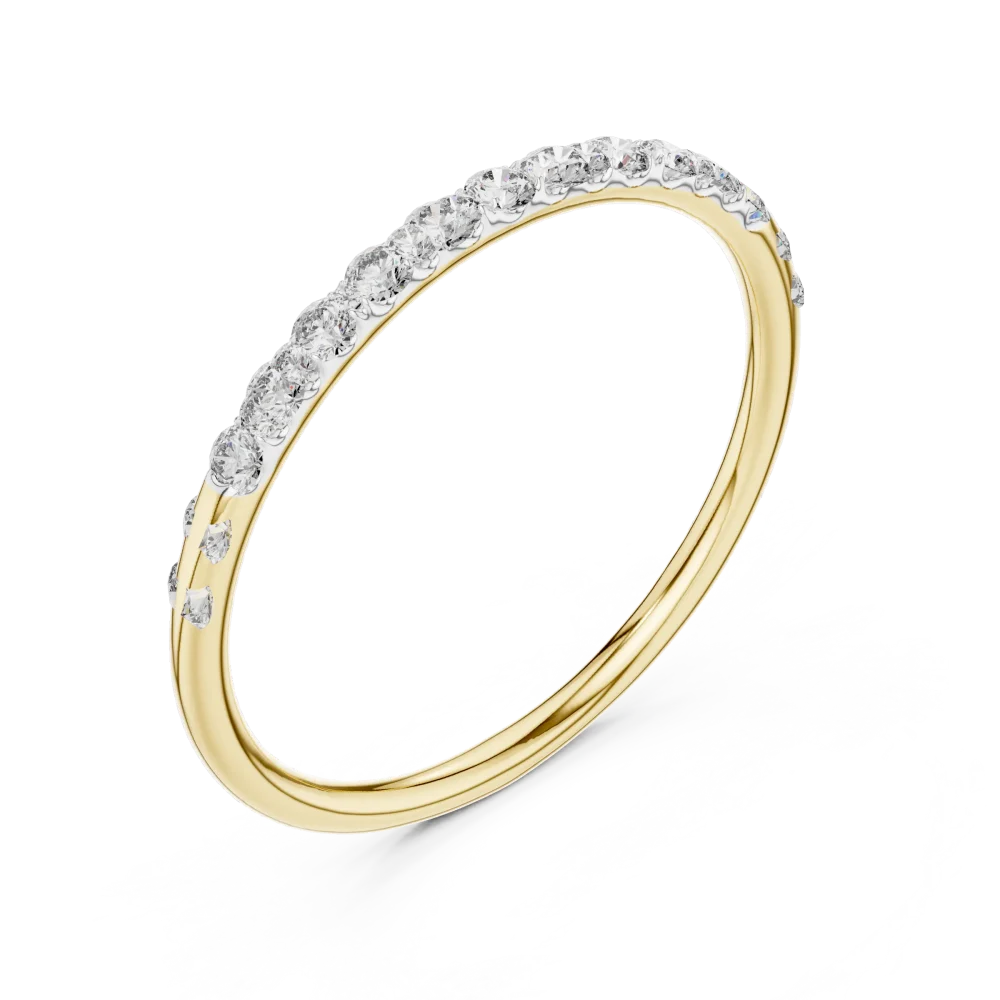 Experience timeless brilliance with this pavé-set round DIAMEUR lab-grown diamond band. Handcrafted for elegance, shop this modern luxury today.