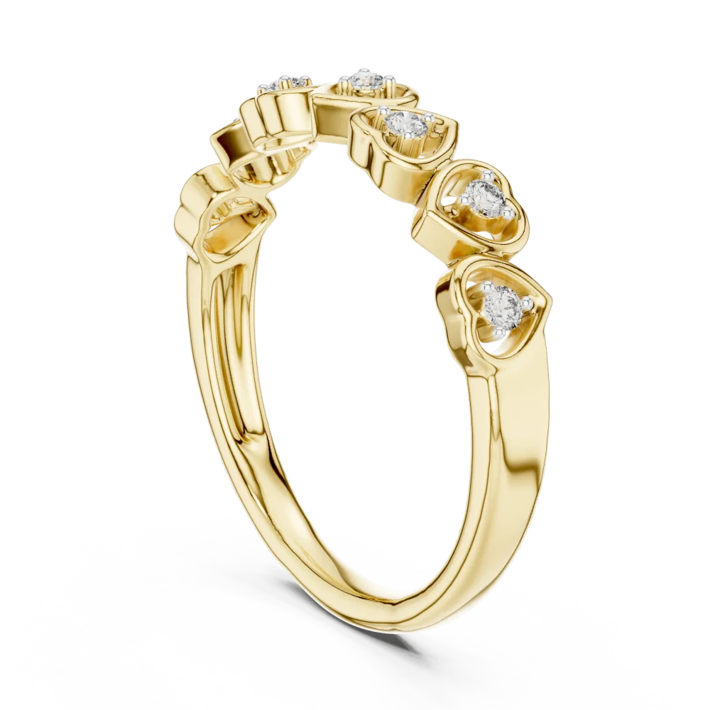 Ethereal Heart Silhouette Round Brilliant Diamond Band - Image 3