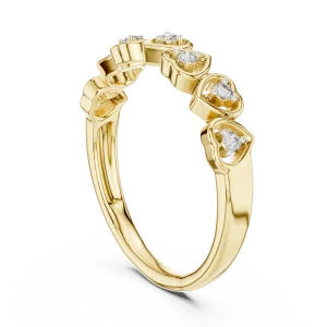 Ethereal Heart Silhouette Round Brilliant Diamond Band - Image 3