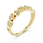 Ethereal Heart Silhouette Round Brilliant Diamond Band