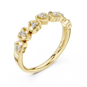 Ethereal Heart Silhouette Round Brilliant Diamond Band