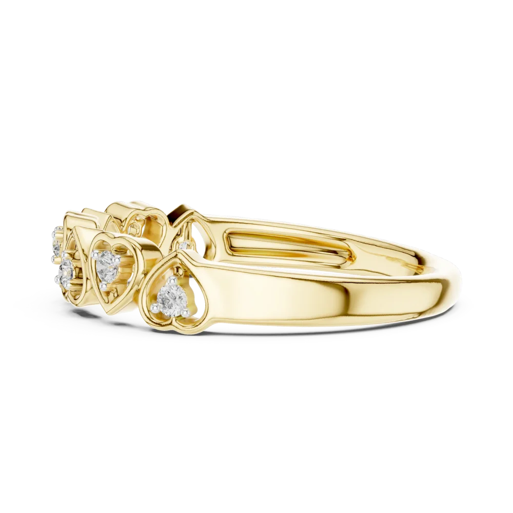 Ethereal Heart Silhouette Round Brilliant Diamond Band - Image 4