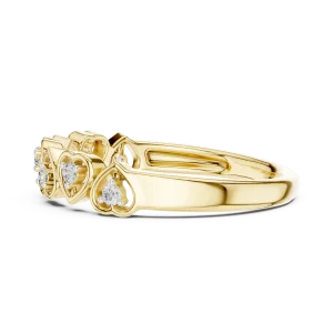 Ethereal Heart Silhouette Round Brilliant Diamond Band - Image 4