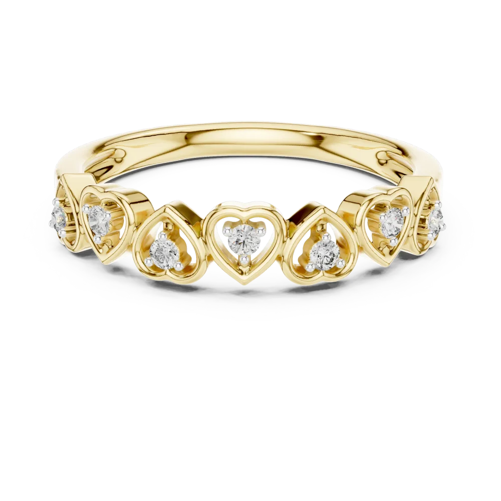Ethereal Heart Silhouette Round Brilliant Diamond Band - Image 2
