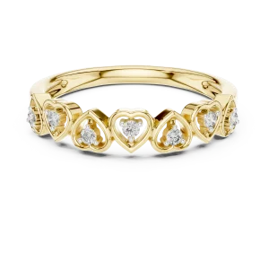Ethereal Heart Silhouette Round Brilliant Diamond Band - Image 2
