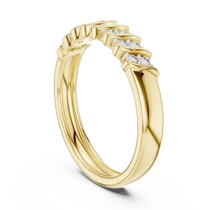 Fluid Symmetry Round Cut Scintillating Pavé-Set Band - Image 3