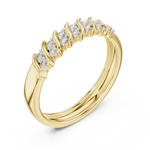 Fluid Symmetry Round Cut Scintillating Pavé-Set Band