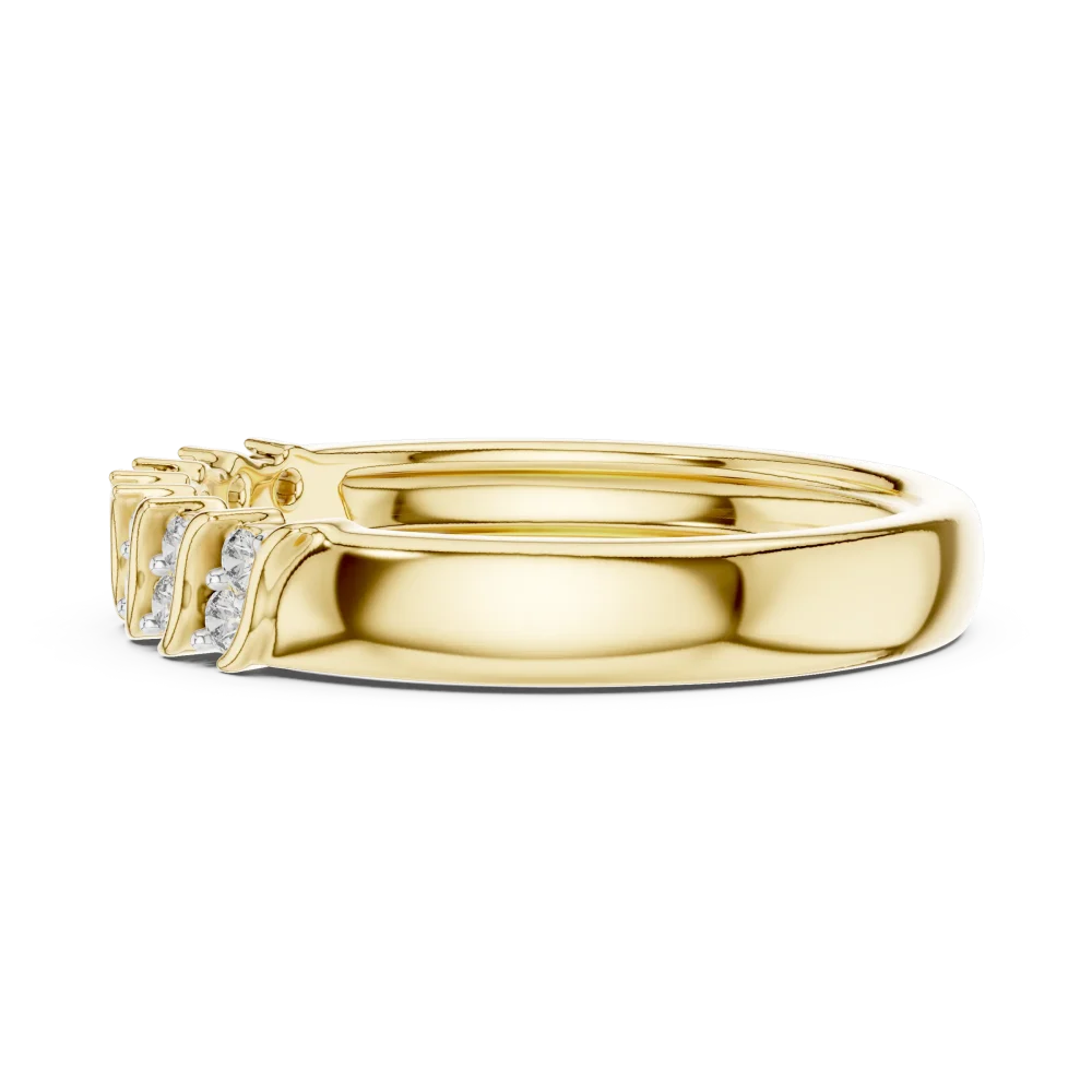 Fluid Symmetry Round Cut Scintillating Pavé-Set Band - Image 4