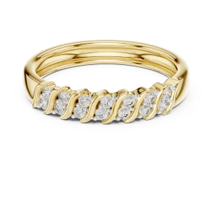 Fluid Symmetry Round Cut Scintillating Pavé-Set Band - Image 2