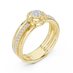 Luminary Round Brilliant Pavé-Set Silhouette Solitaire Ring
