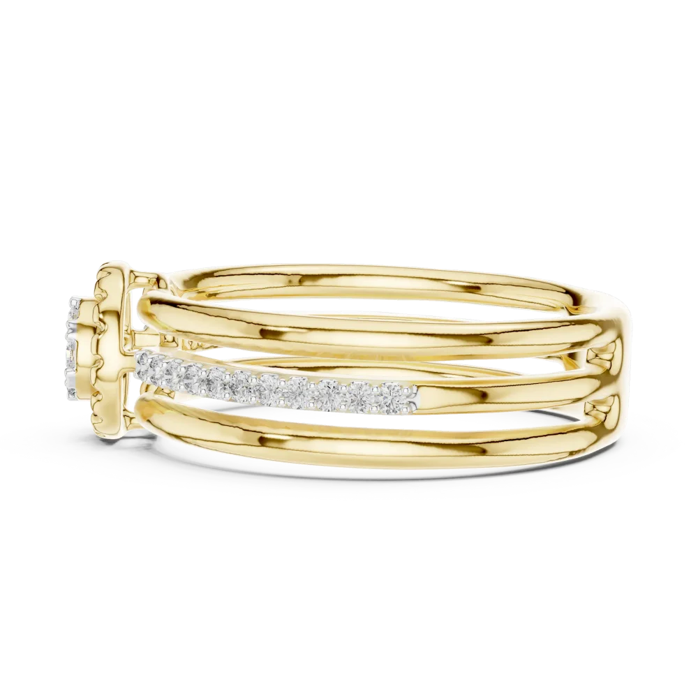 Luminary Round Brilliant Pavé-Set Silhouette Solitaire Ring - Image 4