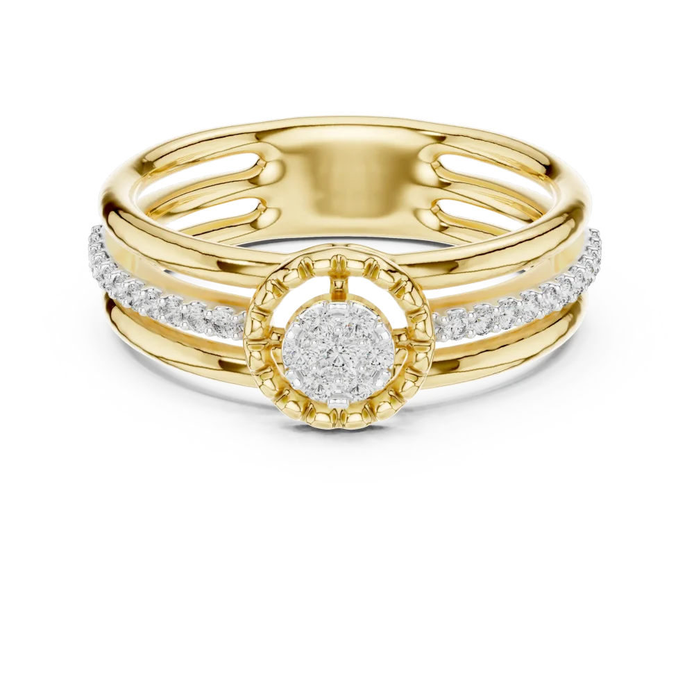 Luminary Round Brilliant Pavé-Set Silhouette Solitaire Ring - Image 2