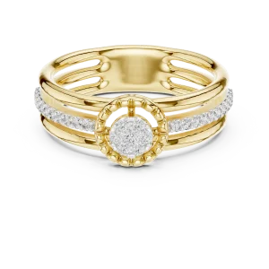 Luminary Round Brilliant Pavé-Set Silhouette Solitaire Ring - Image 2