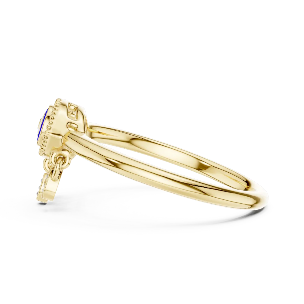 Ethereal Round Brilliant Eye Silhouette Statement Ring - Image 2