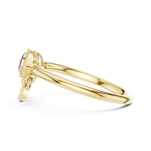 Ethereal Round Brilliant Eye Silhouette Statement Ring - Image 2