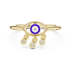 Ethereal Round Brilliant Eye Silhouette Statement Ring