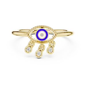 Ethereal Round Brilliant Eye Silhouette Statement Ring