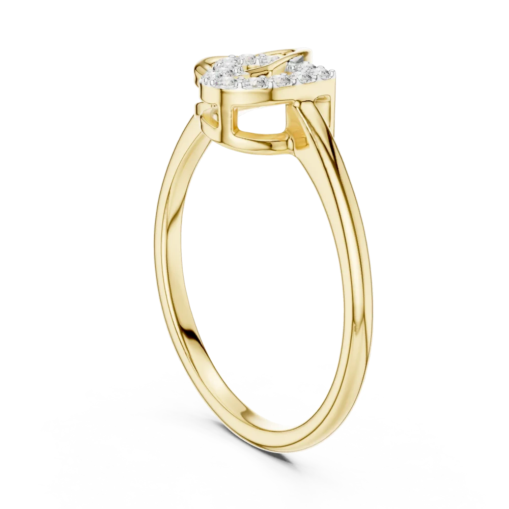 Ethereal Round Brilliant Interlocking Hearts Pavé Ring - Image 3