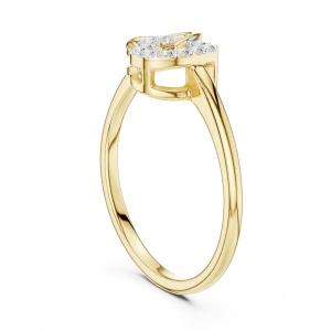 Ethereal Round Brilliant Interlocking Hearts Pavé Ring - Image 3