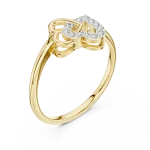 Ethereal Round Brilliant Interlocking Hearts Pavé Ring