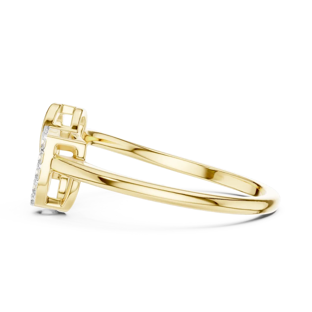Ethereal Round Brilliant Interlocking Hearts Pavé Ring - Image 4