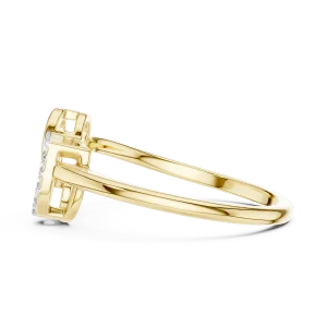 Ethereal Round Brilliant Interlocking Hearts Pavé Ring - Image 4