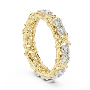 Symmetry Round Brilliant Architectural Pavé-Set Eternity Band - Image 3