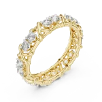 Symmetry Round Brilliant Architectural Pavé-Set Eternity Band