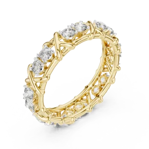 Symmetry Round Brilliant Architectural Pavé-Set Eternity Band