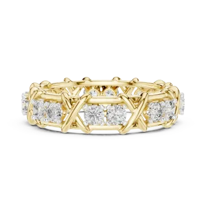 Symmetry Round Brilliant Architectural Pavé-Set Eternity Band - Image 4