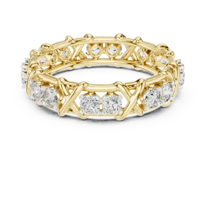 Symmetry Round Brilliant Architectural Pavé-Set Eternity Band - Image 2