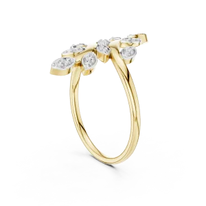 Ethereal Marquise Leaf Pavé-Set Round Brilliant Ring - Image 3