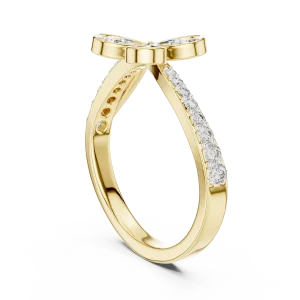 Ethereal Floral Silhouette Pavé-Set Round Cut Diamond Ring - Image 3