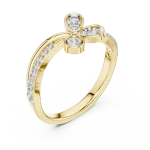 Ethereal Floral Silhouette Pavé-Set Round Cut Diamond Ring