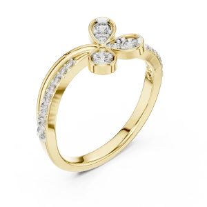 Ethereal Floral Silhouette Pavé-Set Round Cut Diamond Ring