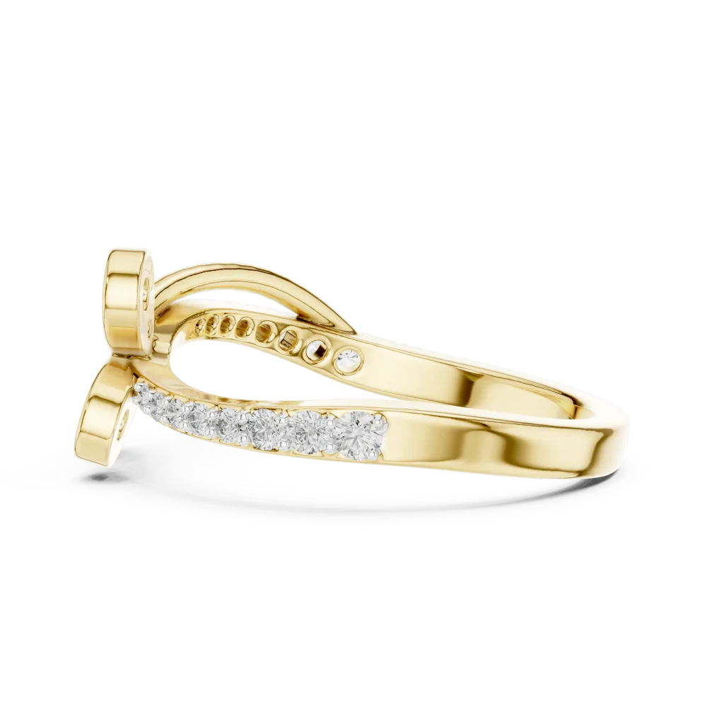 Ethereal Floral Silhouette Pavé-Set Round Cut Diamond Ring - Image 4