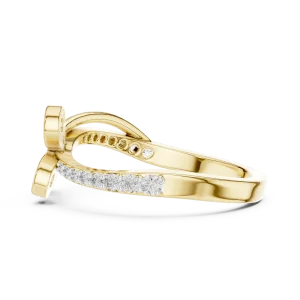 Ethereal Floral Silhouette Pavé-Set Round Cut Diamond Ring - Image 4
