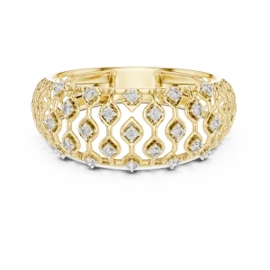 Geometric Round Brilliant Lattice Statement Band - Image 2