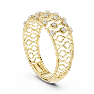 Geometric Round Brilliant Lattice Statement Band - Image 3