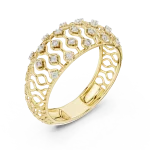Geometric Round Brilliant Lattice Statement Band