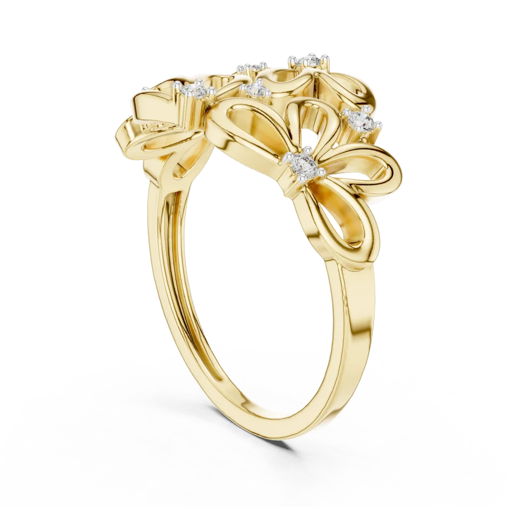 Ethereal Floret Round Brilliant Diamond Cocktail Ring - Image 3