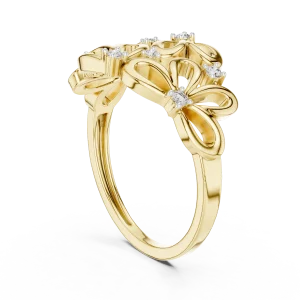 Ethereal Floret Round Brilliant Diamond Cocktail Ring - Image 3