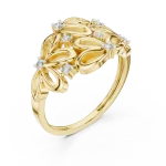 Ethereal Floret Round Brilliant Diamond Cocktail Ring