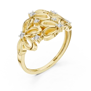 Ethereal Floret Round Brilliant Diamond Cocktail Ring