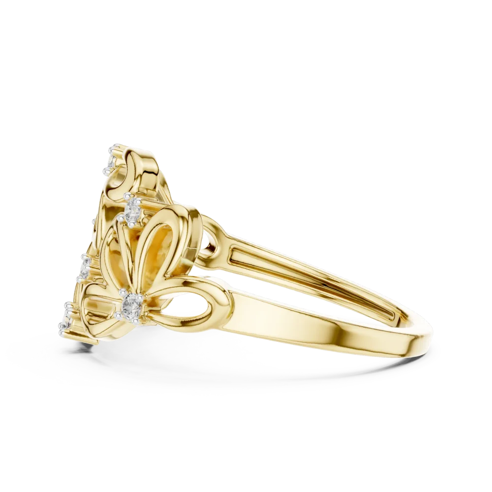 Ethereal Floret Round Brilliant Diamond Cocktail Ring - Image 4