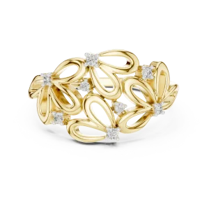 Ethereal Floret Round Brilliant Diamond Cocktail Ring - Image 2