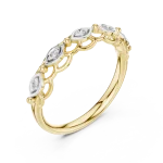 Symmetry Marquise-Link Round Brilliant Diamond Band