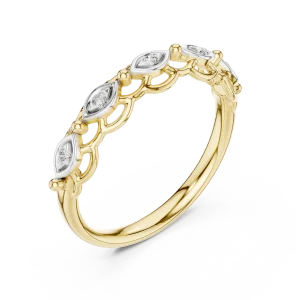 Symmetry Marquise-Link Round Brilliant Diamond Band
