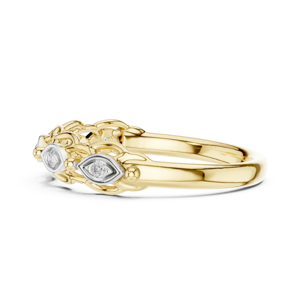 Symmetry Marquise-Link Round Brilliant Diamond Band - Image 4
